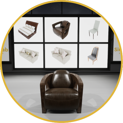 Inspect a collection of furniture in the virtual world